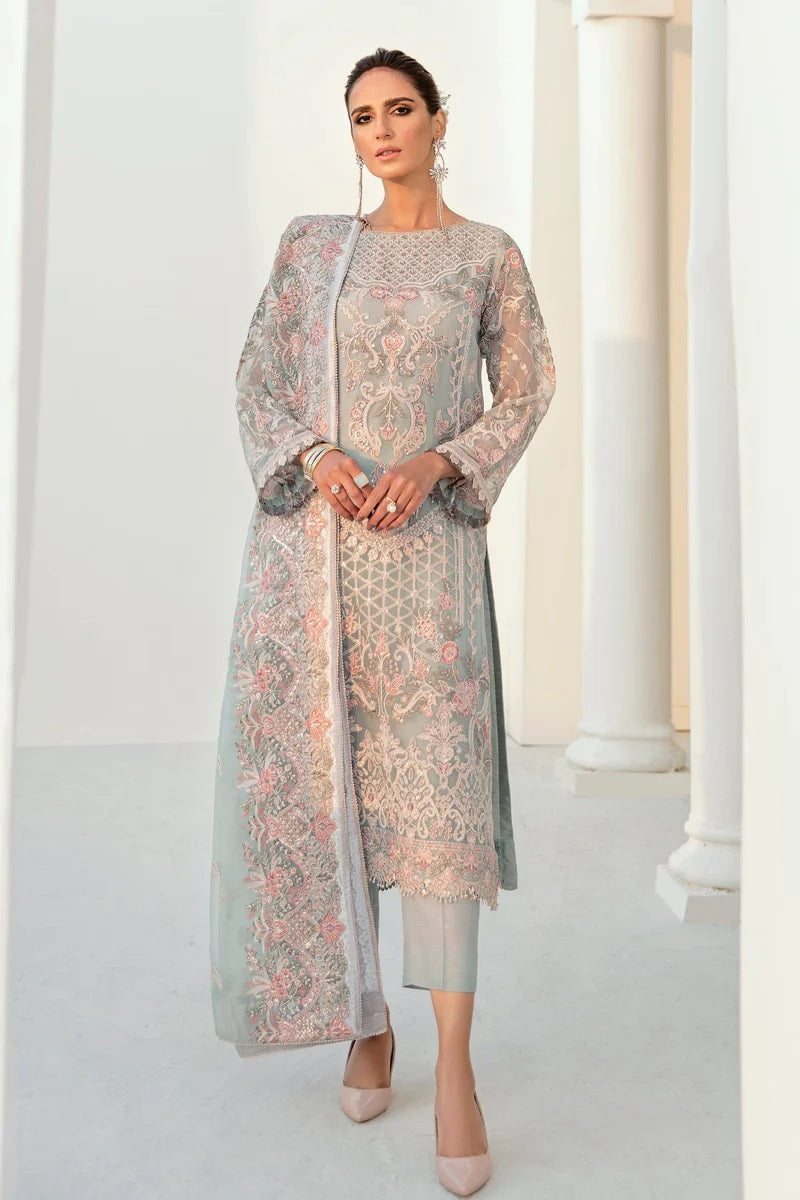 Baroque Luxury Chiffon Embroidered 3 Piece Unstitched F80