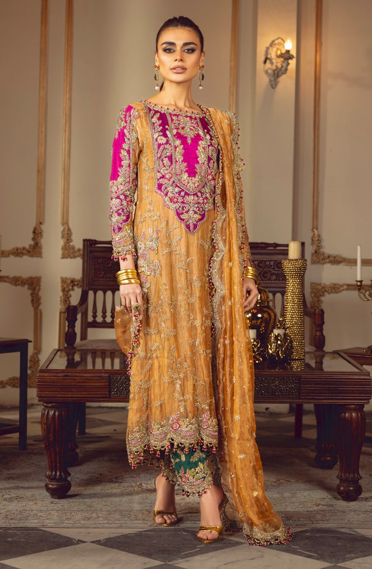 Sara Rohale Asghar Luxury Organza Hand Made 3 Piece Unstitched Sultanique SRA