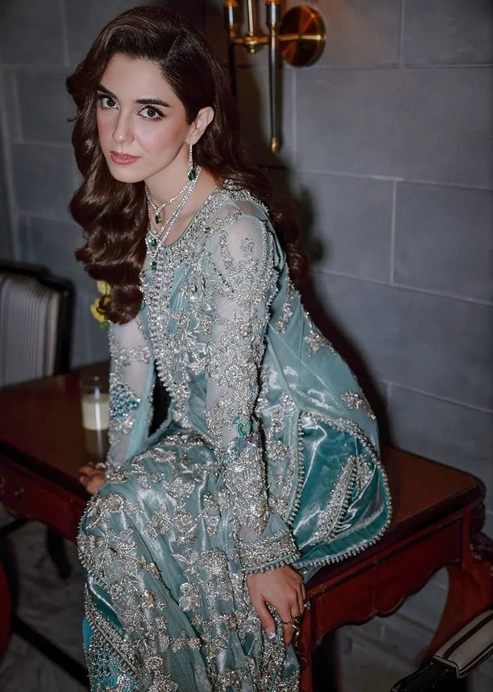 Sara Rohale Asghar Premium Net Embroidered Unstitched 3 Piece Ferozeah - 3 Pieces Net Embroidered - Zainabjees