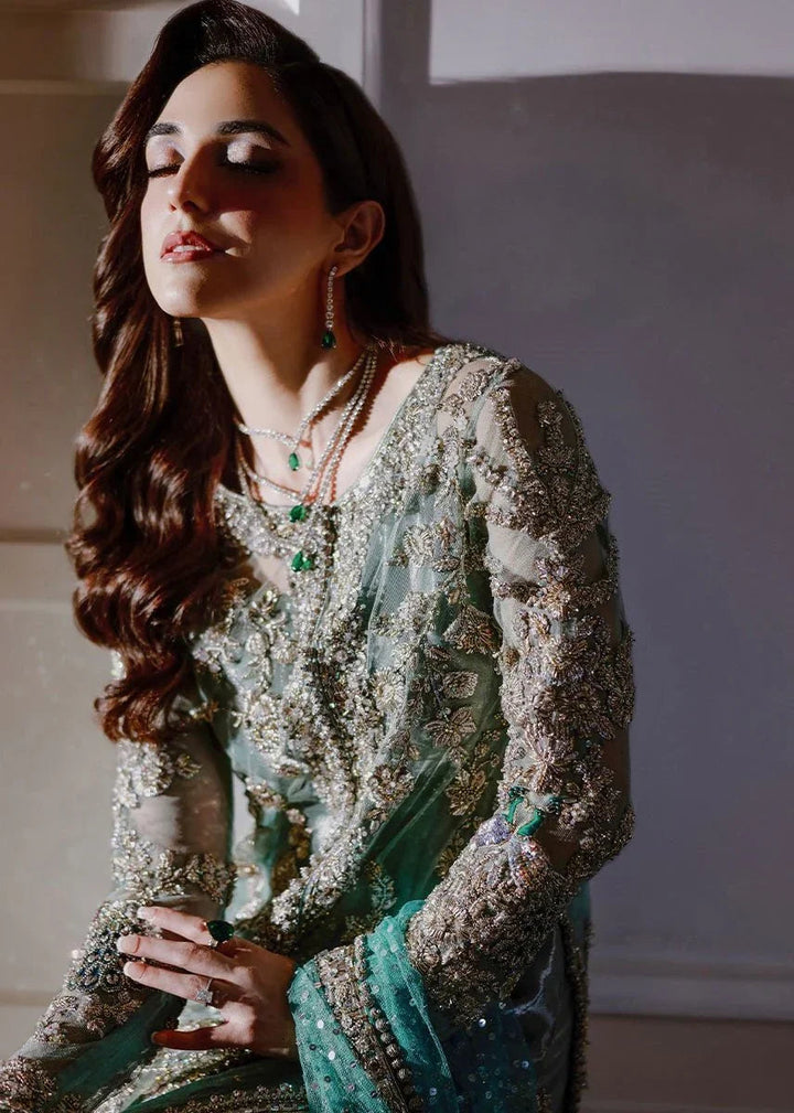 Sara Rohale Asghar Premium Net Embroidered Unstitched 3 Piece Ferozeah - 3 Pieces Net Embroidered - Zainabjees
