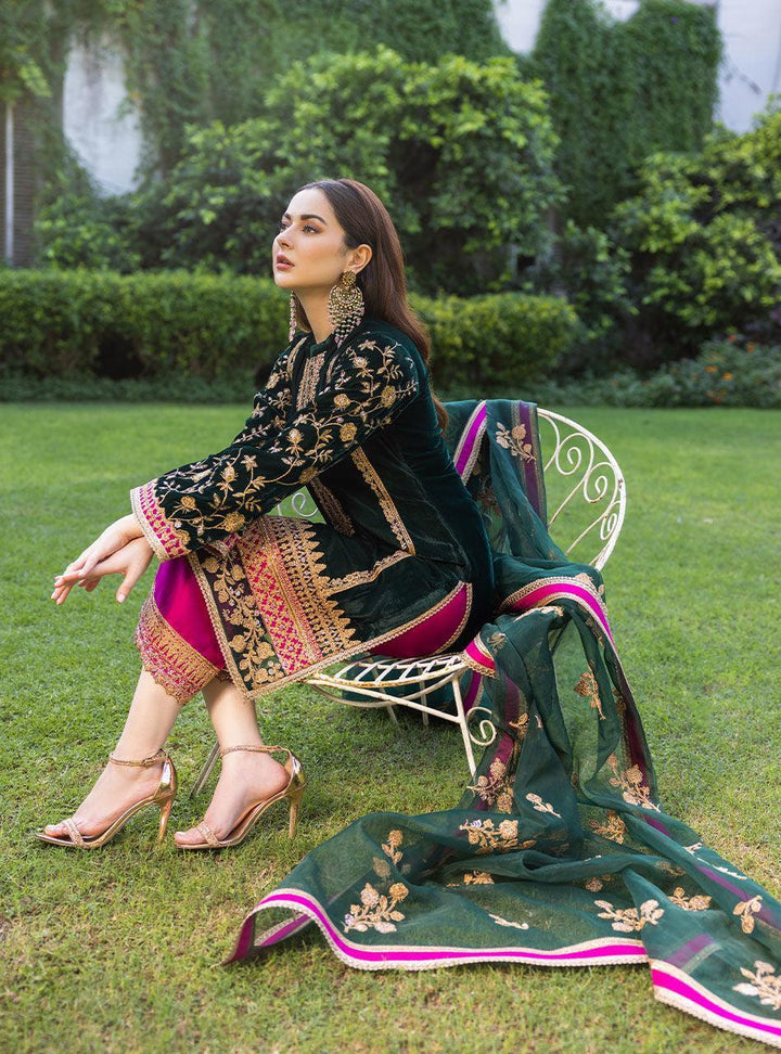 Zainab Chottani Velvet Collection Pareeshay 3 Pieces Unstitched Z - 03 - 3 pieces Velvet - Zainabjees