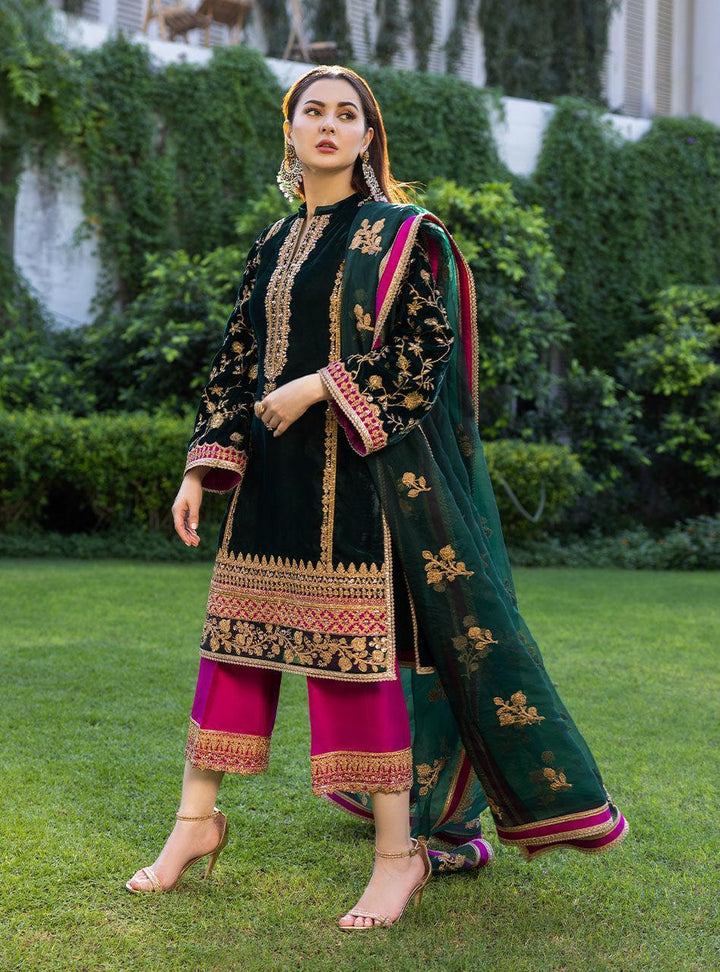 Zainab Chottani Velvet Collection Pareeshay 3 Pieces Unstitched Z - 03 - 3 pieces Velvet - Zainabjees