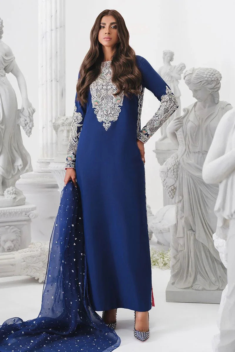 Khaka Hand Embroidered Raw Silk Collection Unstitched Astral - 3 Pieces Raw Silk - Zainabjees