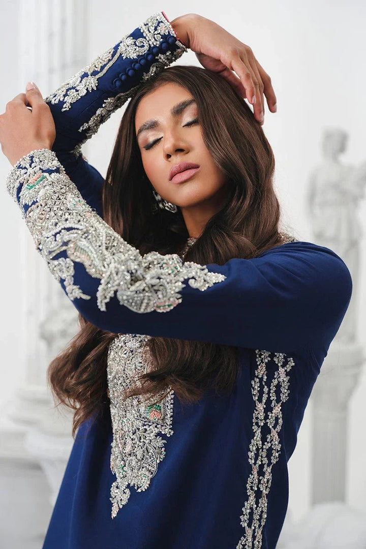 Khaka Hand Embroidered Raw Silk Collection Unstitched Astral - 3 Pieces Raw Silk - Zainabjees