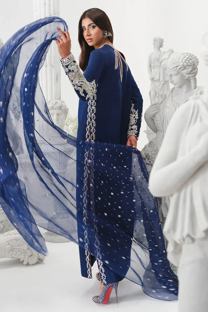 Khaka Hand Embroidered Raw Silk Collection Unstitched Astral - 3 Pieces Raw Silk - Zainabjees