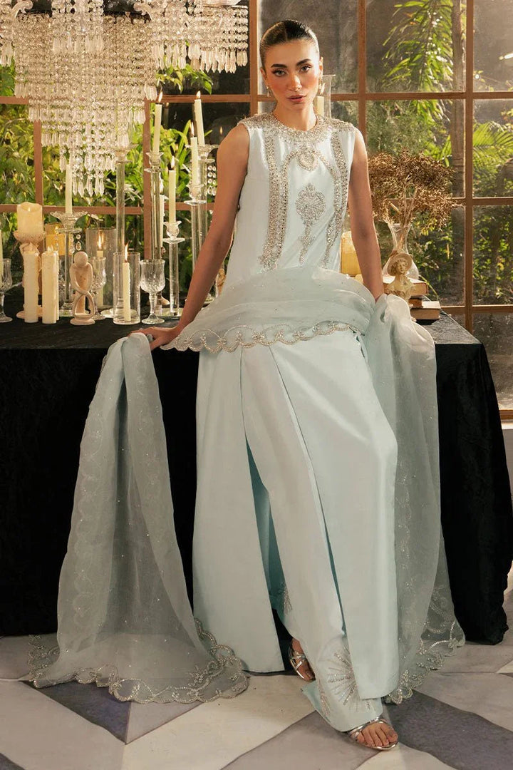 KHAKAA Luxury Raw Silk Hand Embllishment Collection 03 ICELIS Wedding Festive - 3 Pieces Raw Silk - Zainabjees