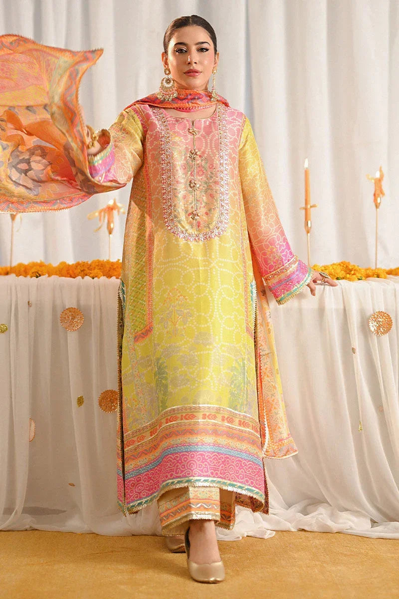 Ansab Jahangir Luxury Swiss Lawn Embroidered Unsticthed 3 Piece Miraal