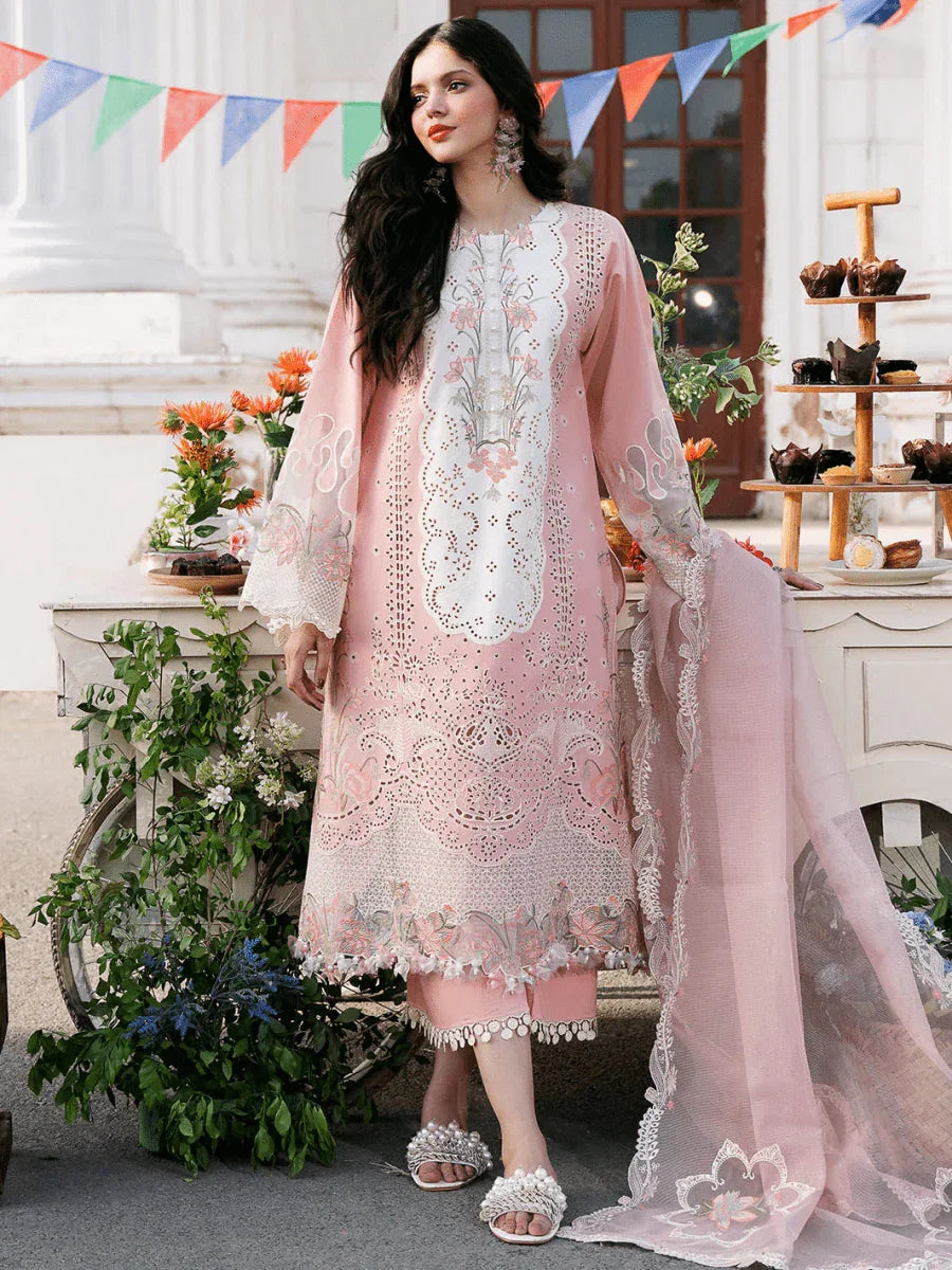 Clara By Bin Ilyas Embroidered Lawn Suit Unstitched 3 Piece 216 A - Summer Collection - 3 Pieces Lawn - Zainabjees