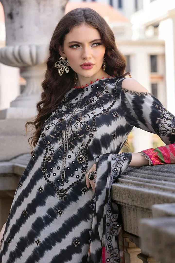 Charizma Luxury Lawn Embroidered 3 Piece Unstitched Aghaz e Nou AG5 - 01 - 3 Pieces Lawn - Zainabjees
