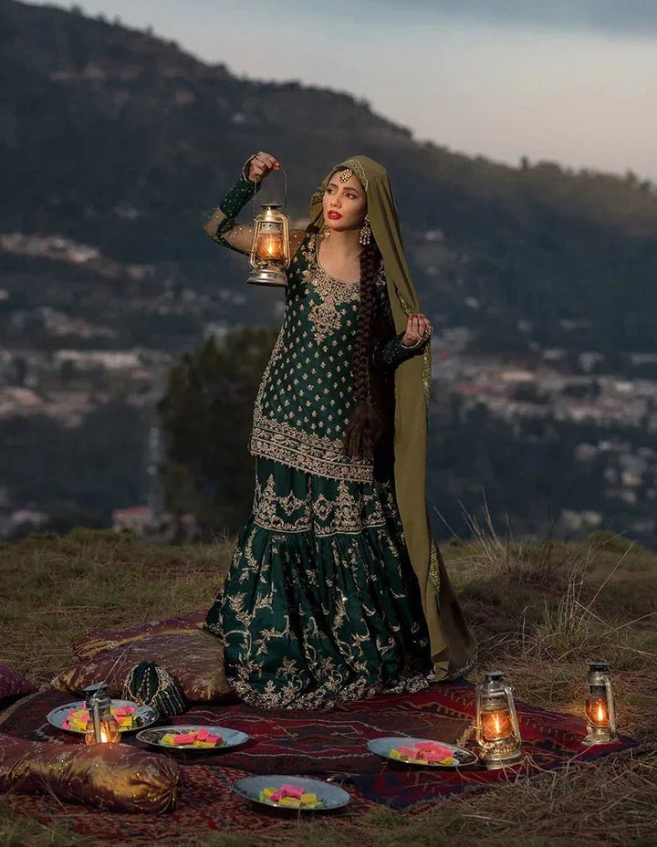 Faiza Saqlain Formal Luxury Raw Silk Unstitched 3 Piece Durkhanai - 3 Pieces Raw Silk - Zainabjees