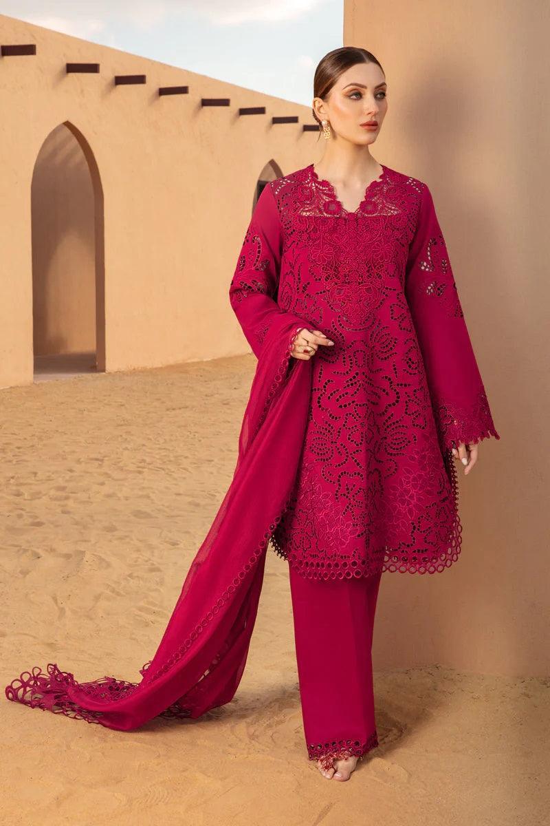 Rang Rasiya Premium Embroidered Lawn 3Pc Unstitched Suit D - 10 RAMEEN - 3 Pieces Lawn - Zainabjees