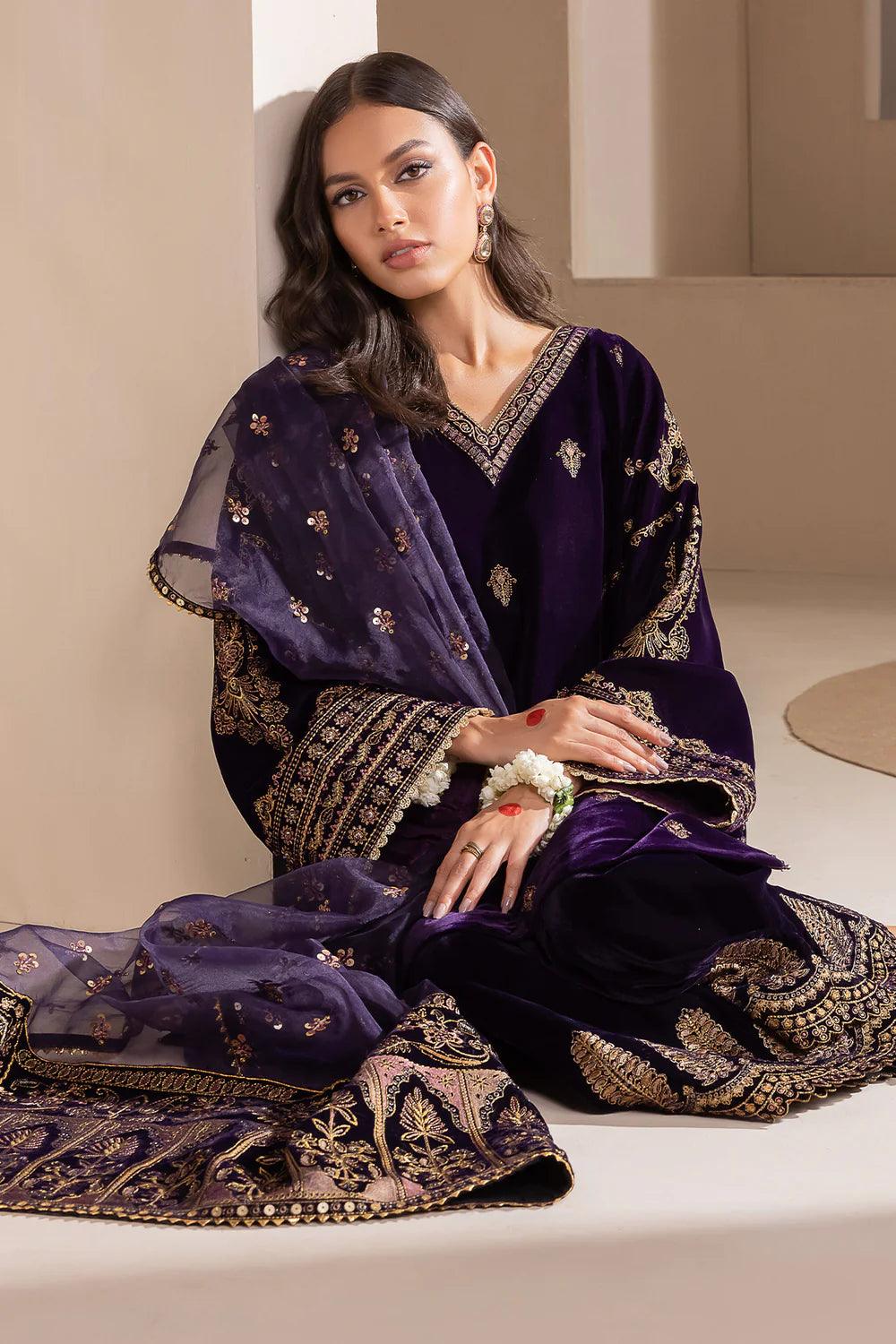 Baroque Chantelle - EMBROIDERED VELVET COLLECTION UNSTITCHED 3 PIECES UF-420