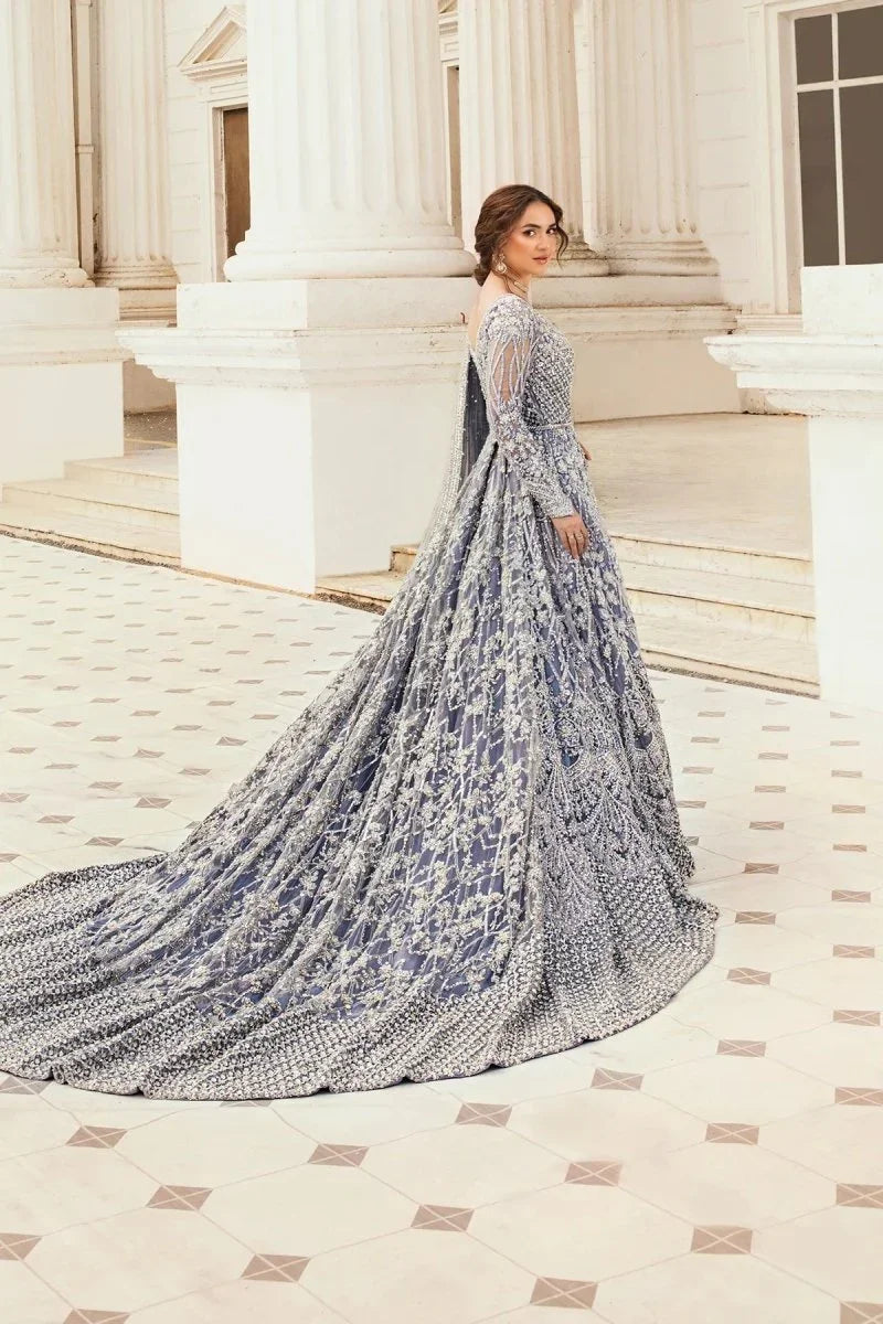 Erum Khan Luxurious Net Embroidered 3 Piece Unstitched Moonlit Majesty - 3 Pieces Net Embroidered - Zainabjees