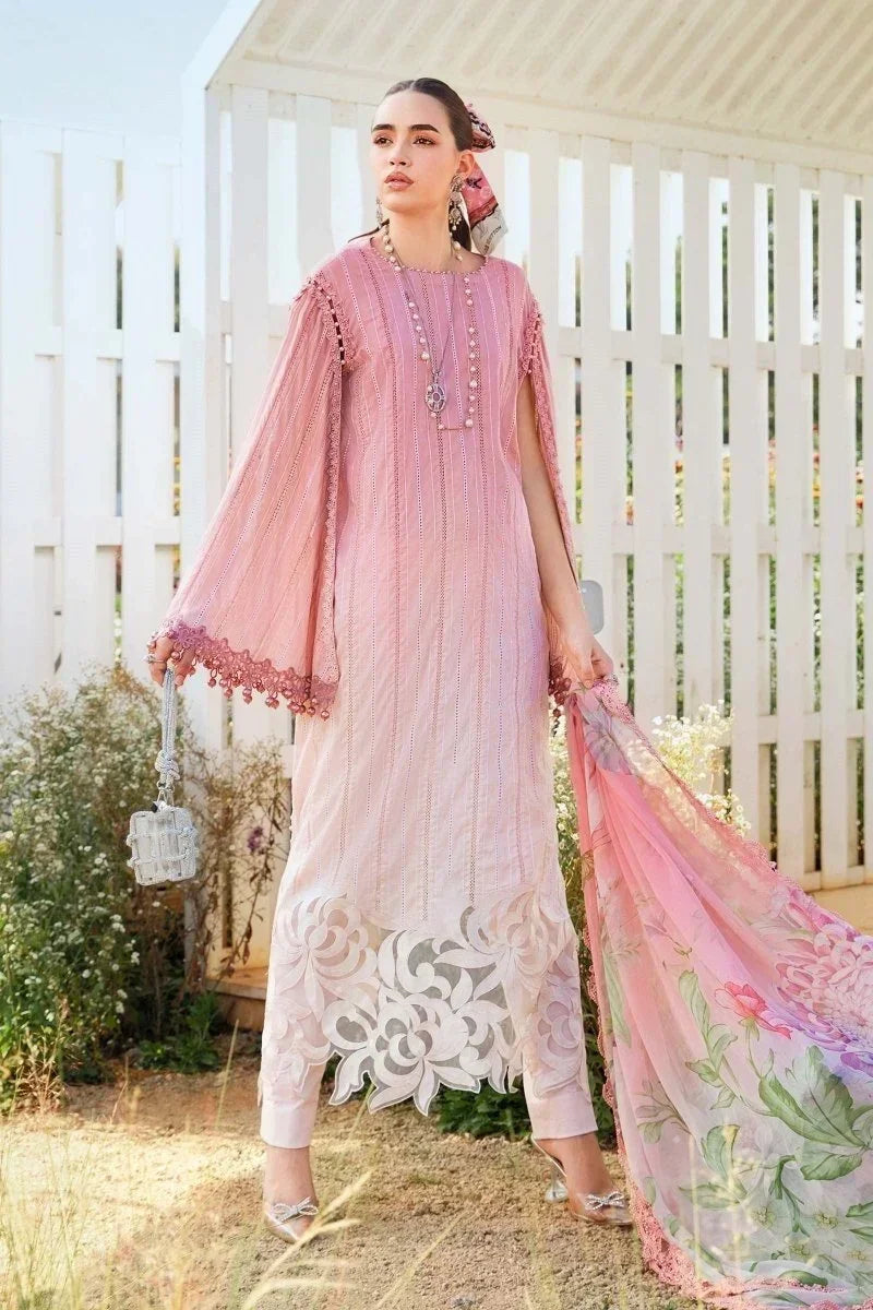 Maria.B Luxury Lawn Embroidered Unstitched 3 Piece MPT - 2506 - A - 3 Pieces Lawn - Zainabjees