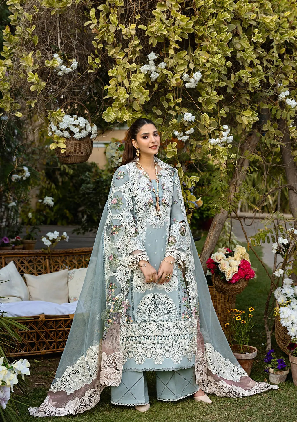 Elaf Luxury Premium Embroidered Lawn Unstitched Collection Samaa