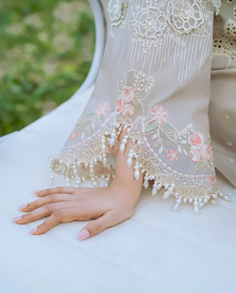 Bin Ilyas Luxury Embroidered Unstitched Lawn 3 Piece 103 - B - 3 Pieces Lawn - Zainabjees