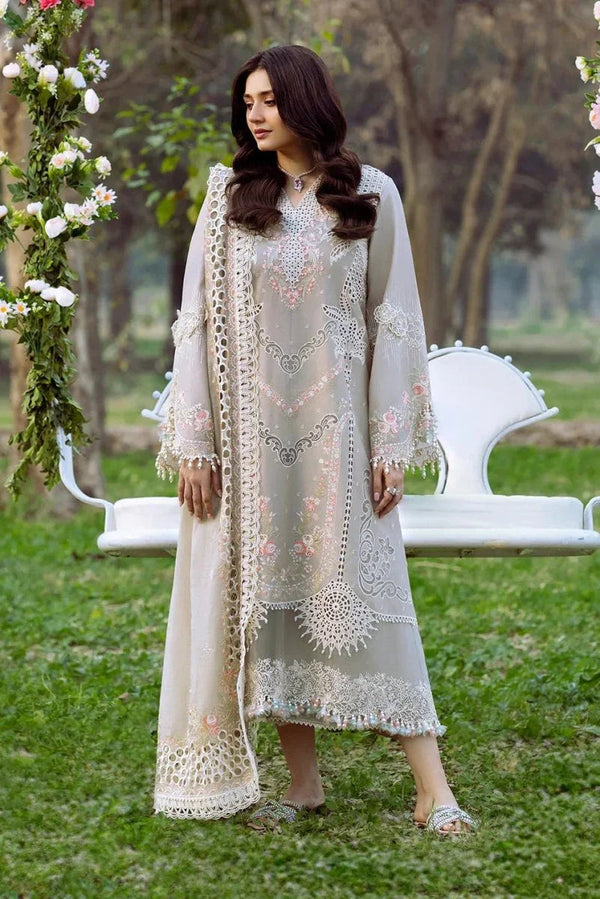 Bin Ilyas Luxury Embroidered Unstitched Lawn 3 Piece 103 - B - 3 Pieces Lawn - Zainabjees