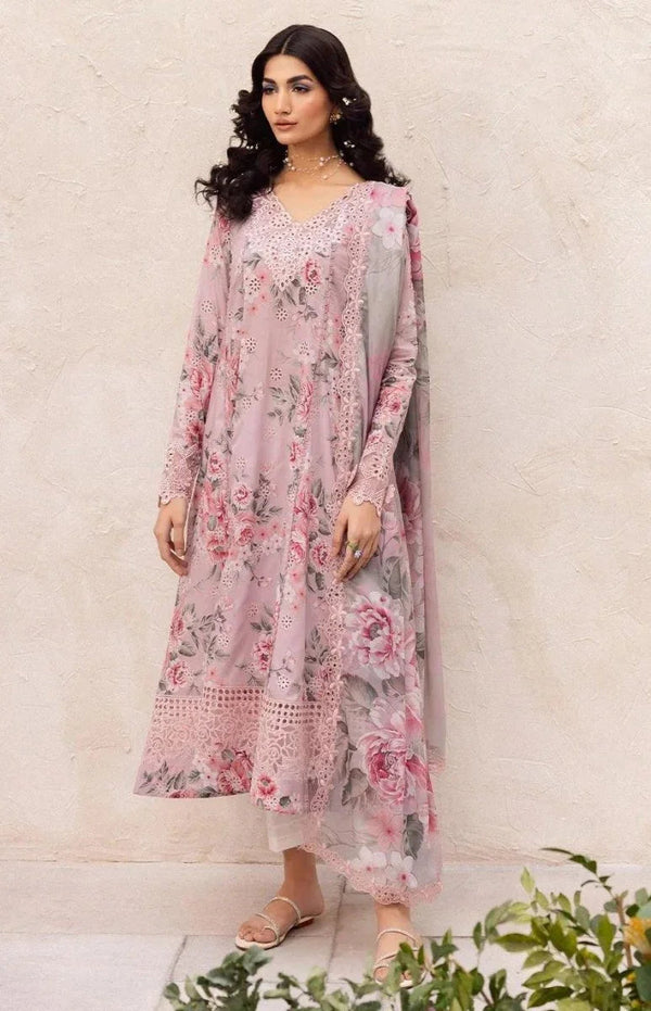 Dahlia by Iznik Embroidered Lawn Suits Unstitched 3 Piece DL-09 Whisper - Summer Collection