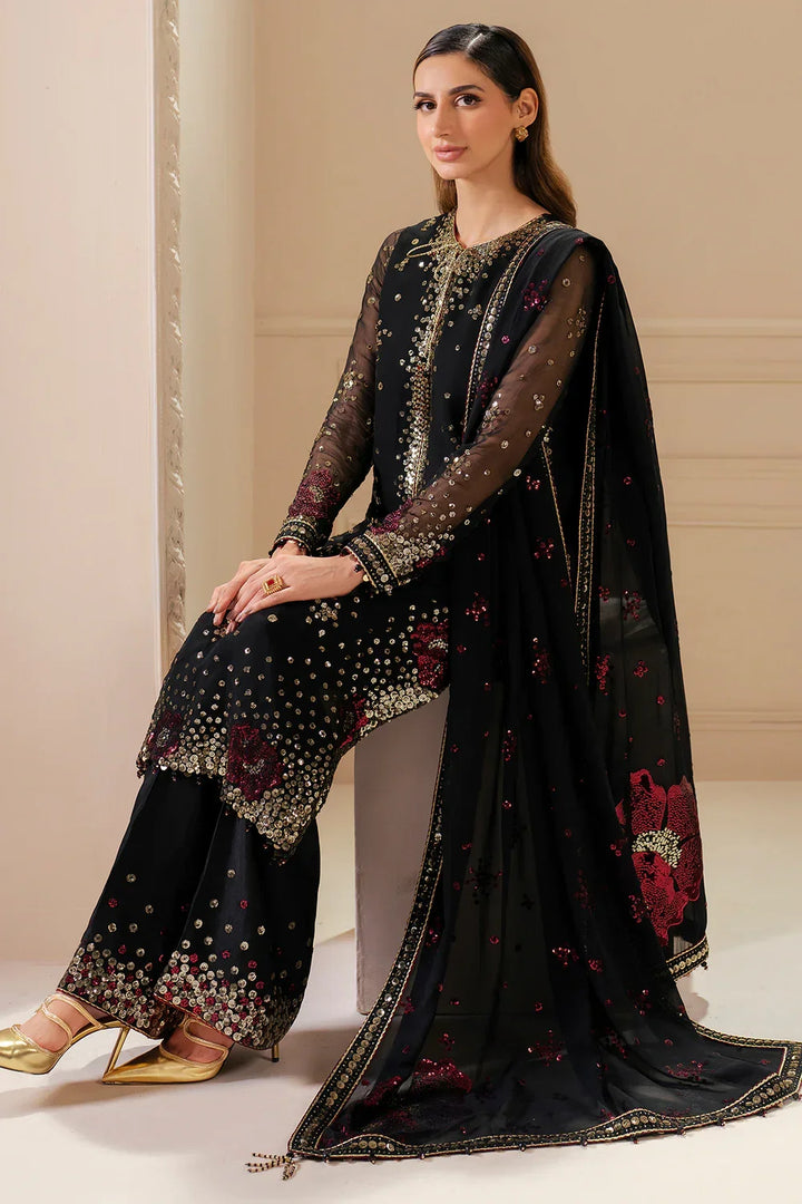 Jazmin Luxury Chiffon Embroidered 3 Pc Collection Unstitched UC - 3070 - 3 Pieces Chiffon - Zainabjees