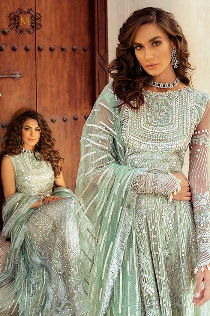 Mushq Luxury Net Embroidered Unstitched 3 Piece Ocean Wave MTL20-6