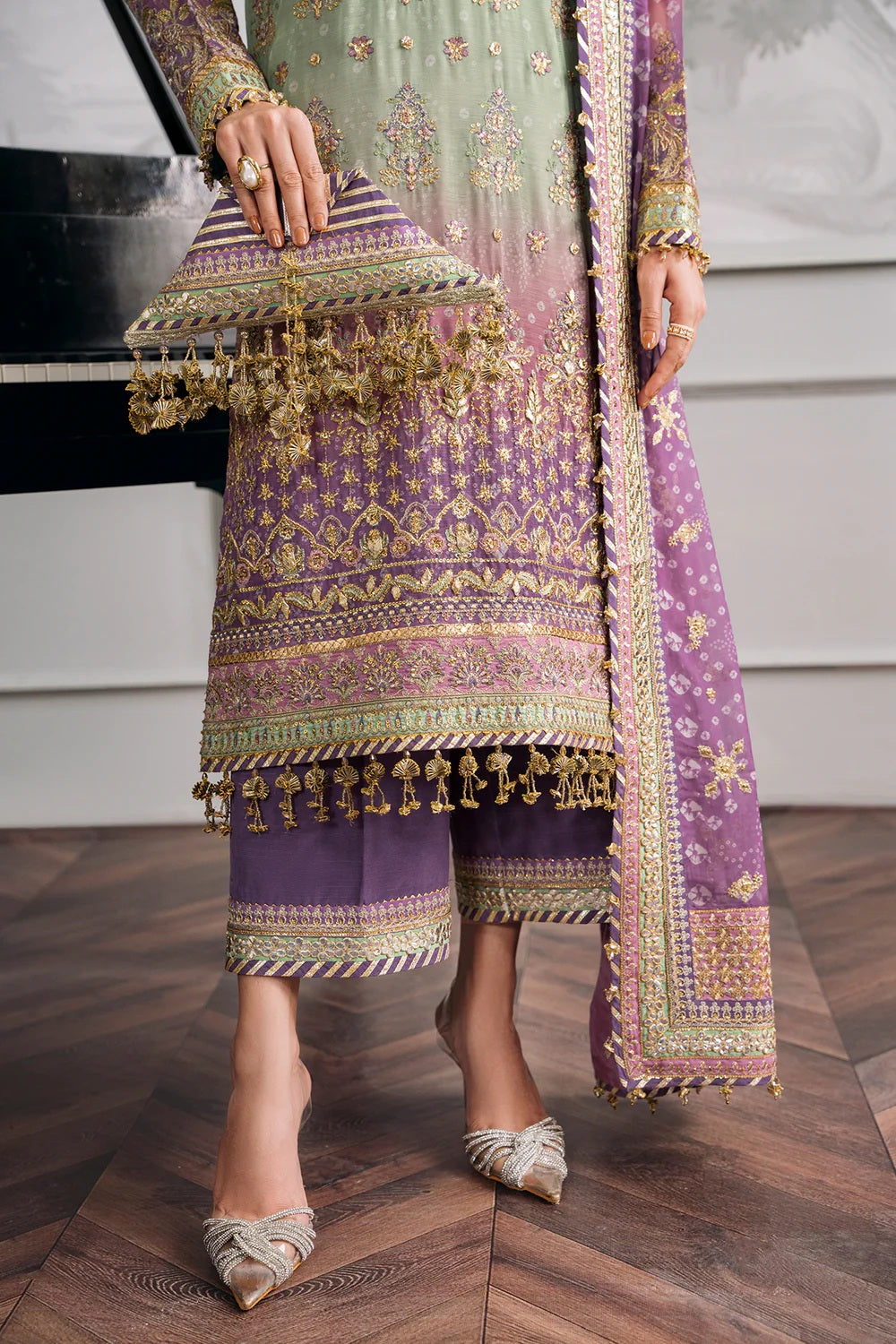 Baroque Luxury Chiffon Embroidered Unstitched 3 Piece - CH12-08