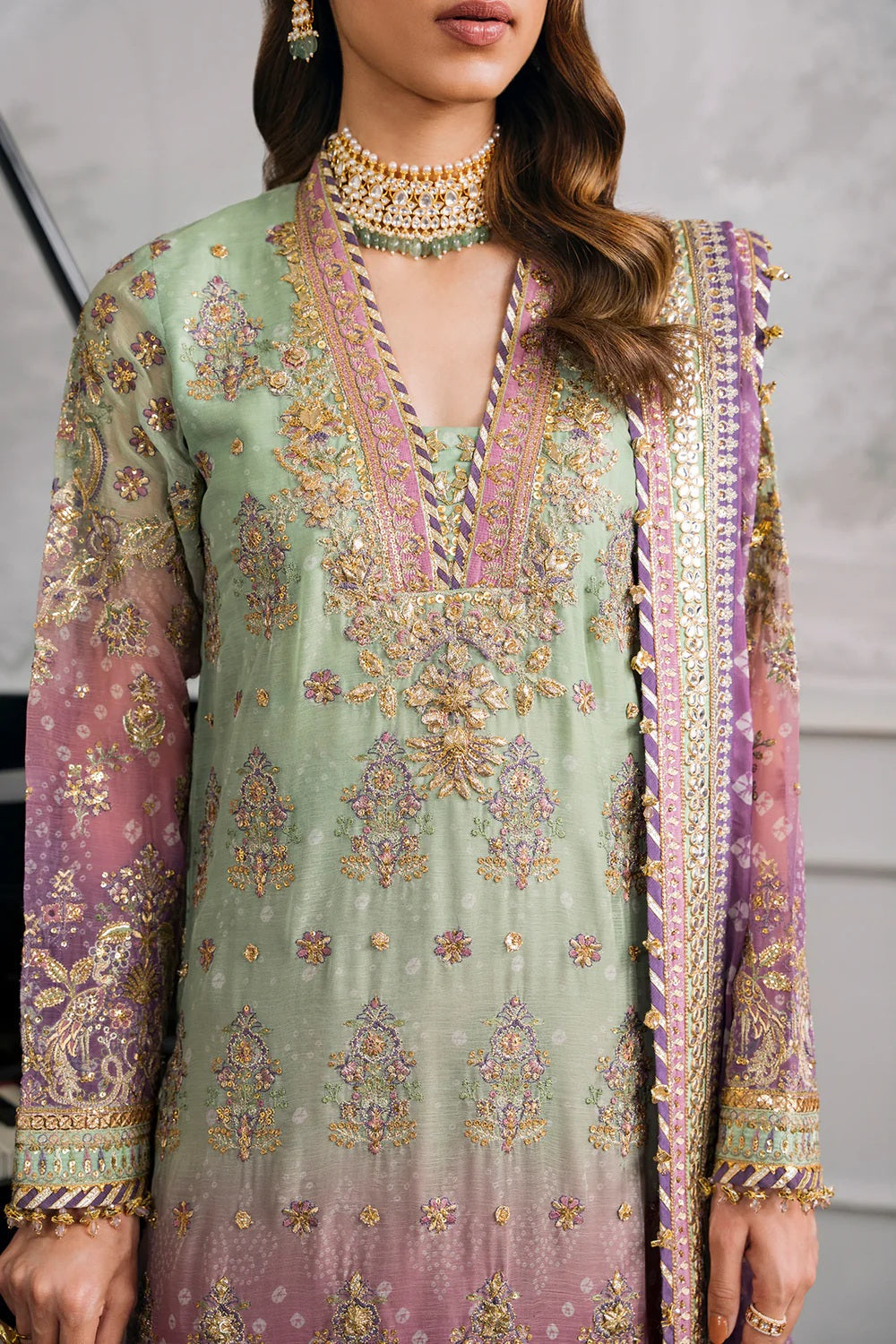Baroque Luxury Chiffon Embroidered Unstitched 3 Piece - CH12-08