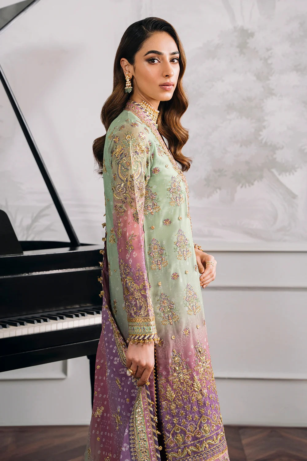 Baroque Luxury Chiffon Embroidered Unstitched 3 Piece - CH12-08