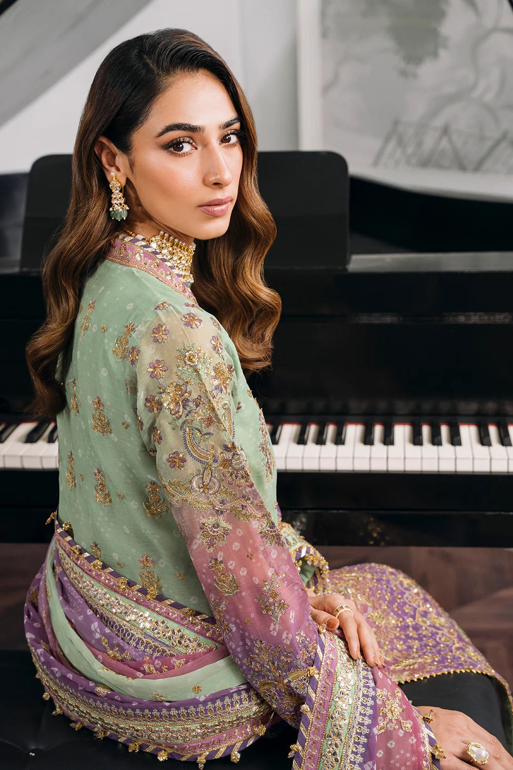 Baroque Luxury Chiffon Embroidered Unstitched 3 Piece - CH12-08