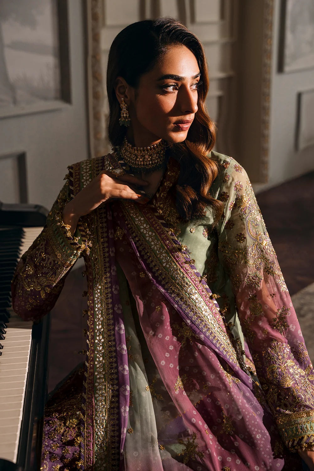 Baroque Luxury Chiffon Embroidered Unstitched 3 Piece - CH12-08