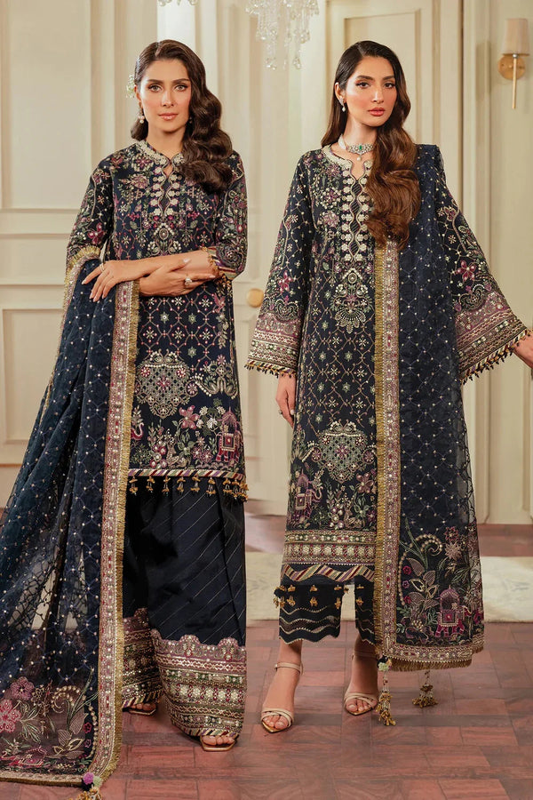 Baroque Luxury Chiffon Embroidered Unstitched 3 Piece CH13-07