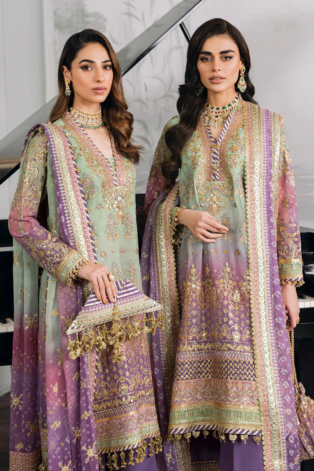 Baroque Luxury Chiffon Embroidered Unstitched 3 Piece - CH12-08