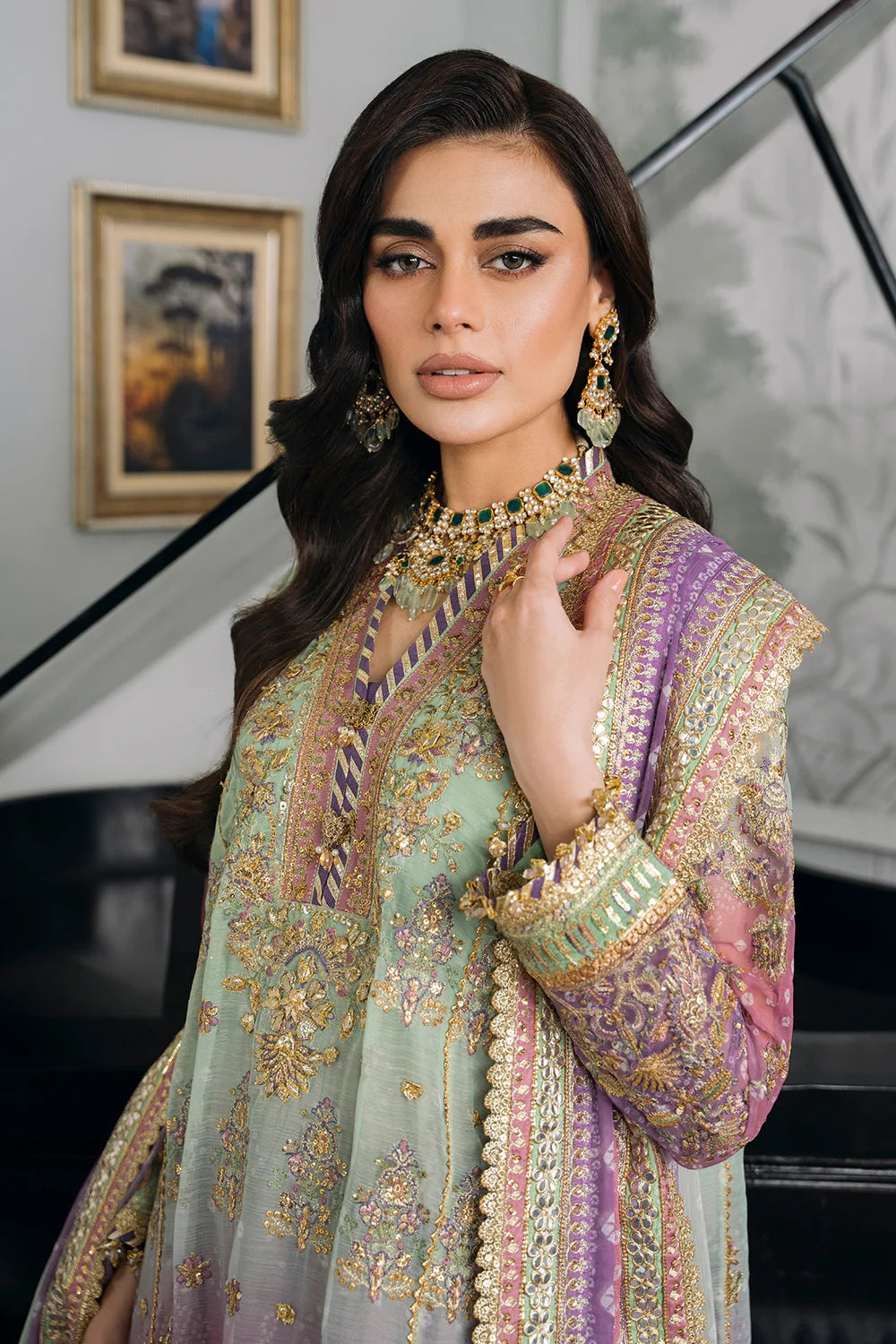 Baroque Luxury Chiffon Embroidered Unstitched 3 Piece - CH12-08