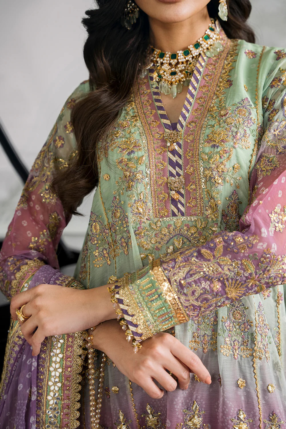Baroque Luxury Chiffon Embroidered Unstitched 3 Piece - CH12-08