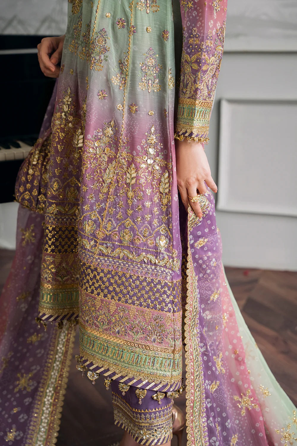 Baroque Luxury Chiffon Embroidered Unstitched 3 Piece - CH12-08