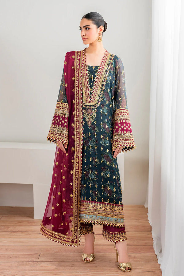 Baroque Luxury Chiffon Embroidered Unstitched 3 Piece - SF 689