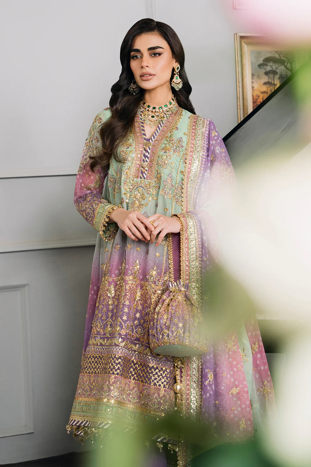 Baroque Luxury Chiffon Embroidered Unstitched 3 Piece - CH12-08