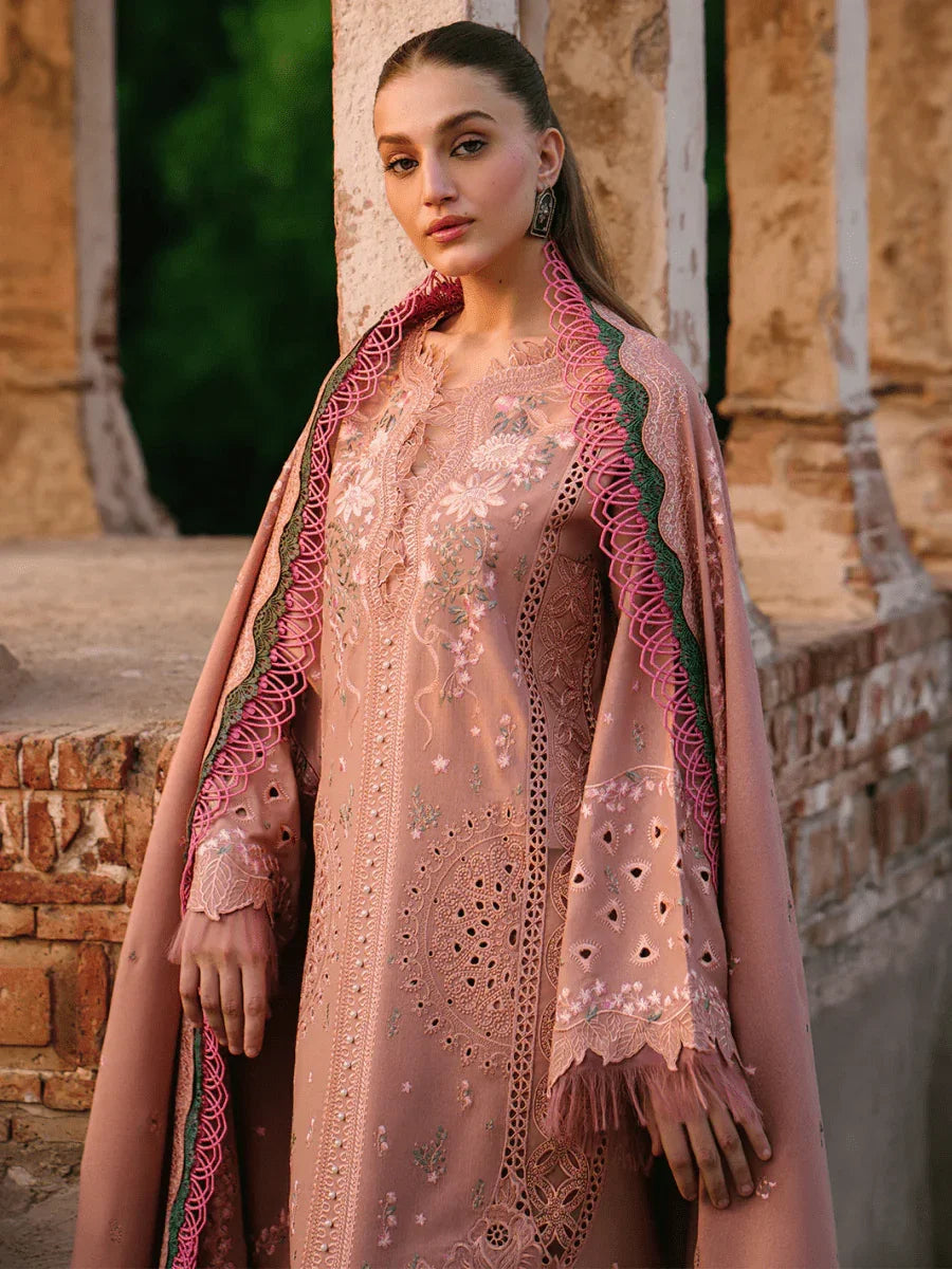 Bin Ilyas Gulabi Baagh Luxury Lawn Embroidered Collection 152 A - 3 Pieces Lawn - Zainabjees