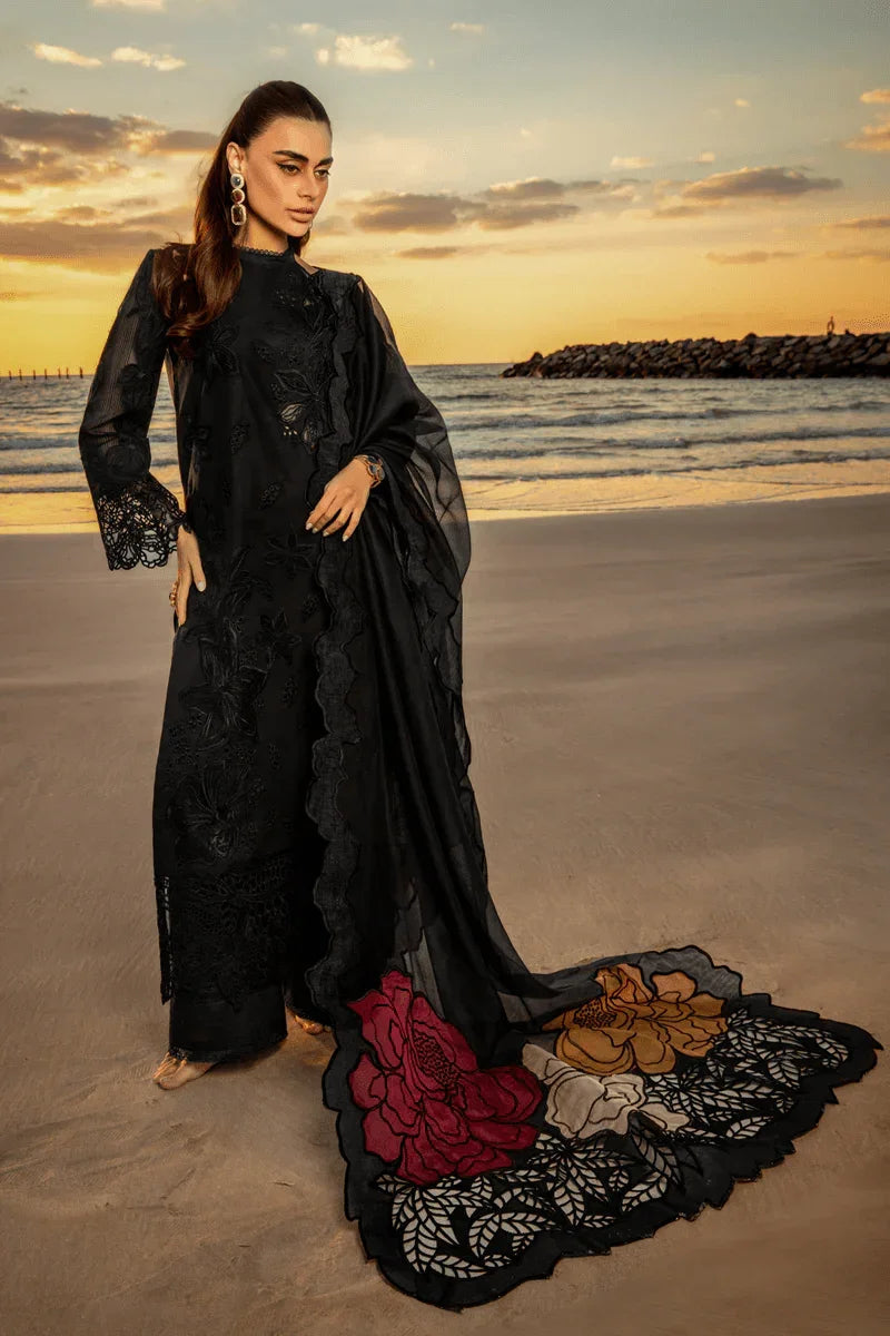 Rang Rasiya Premium Embroidered Lawn Unstitched Suit D - 01 RAMEEN - 3 Pieces Lawn - Zainabjees