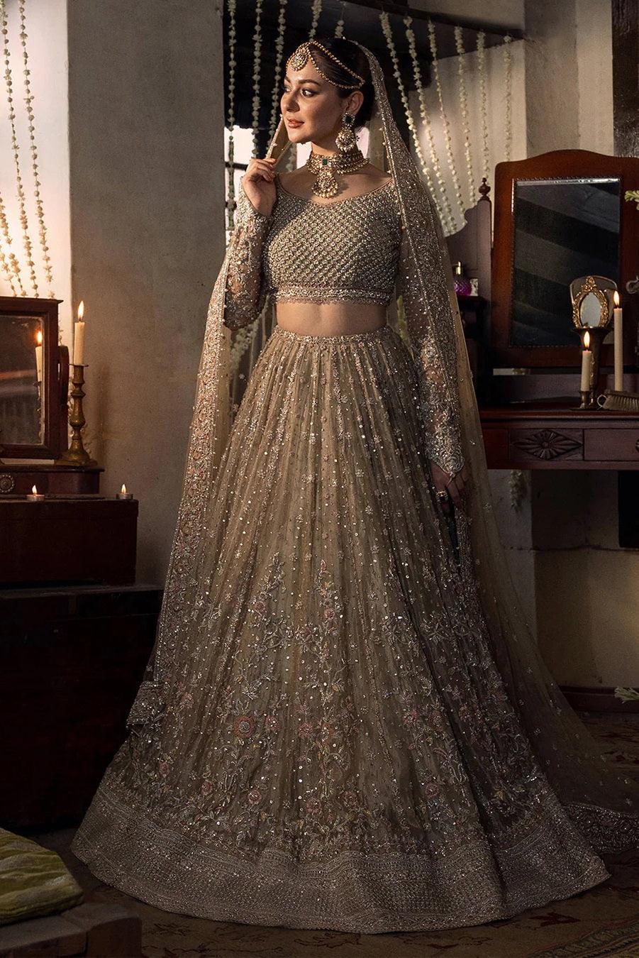 Faiza Saqlain Wedding Couture Net Embroidered 3 Pc Unstitched Collection MAH