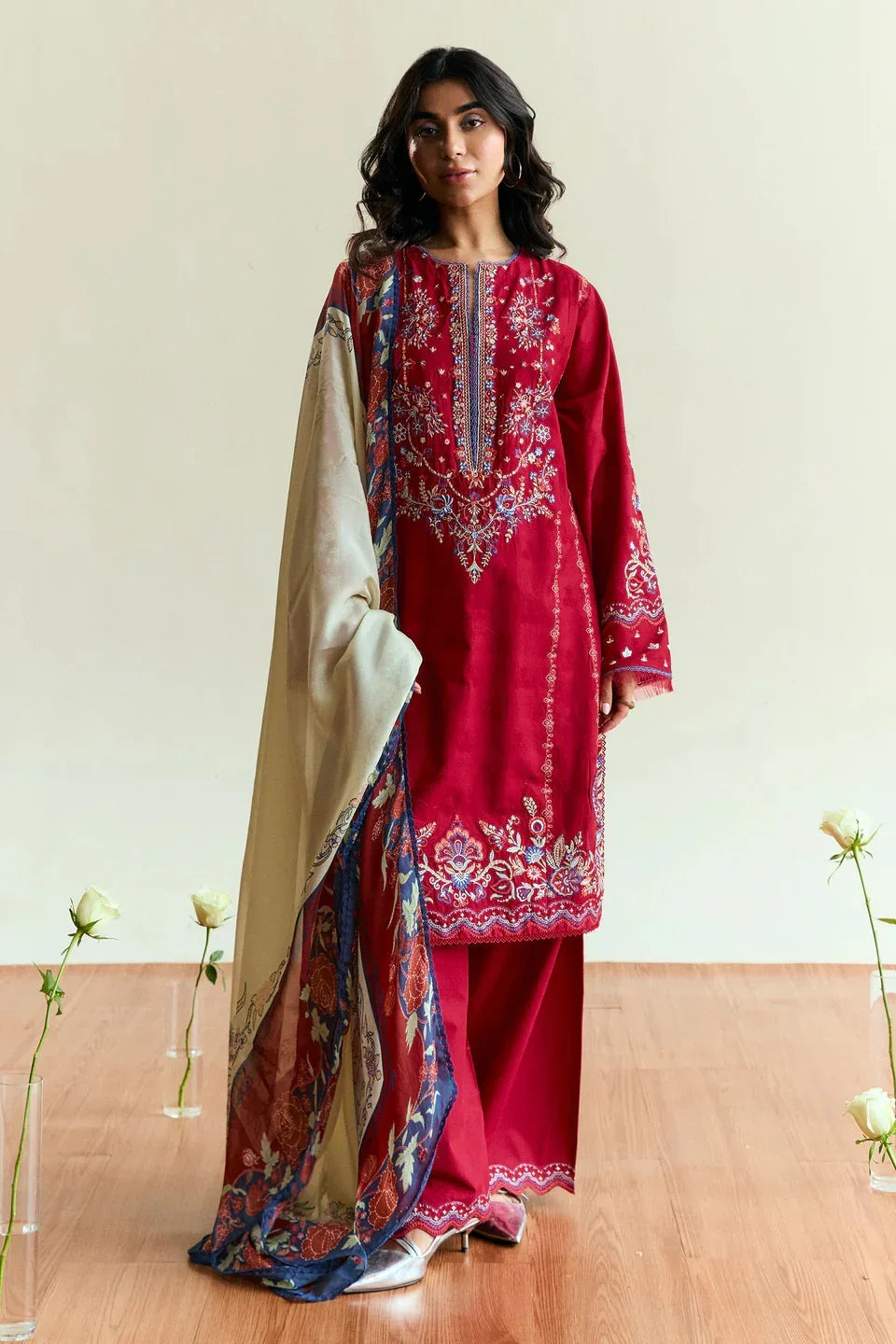 Coco Luxury Lawn Embroidered 3 Piece Unstitched Alba D8