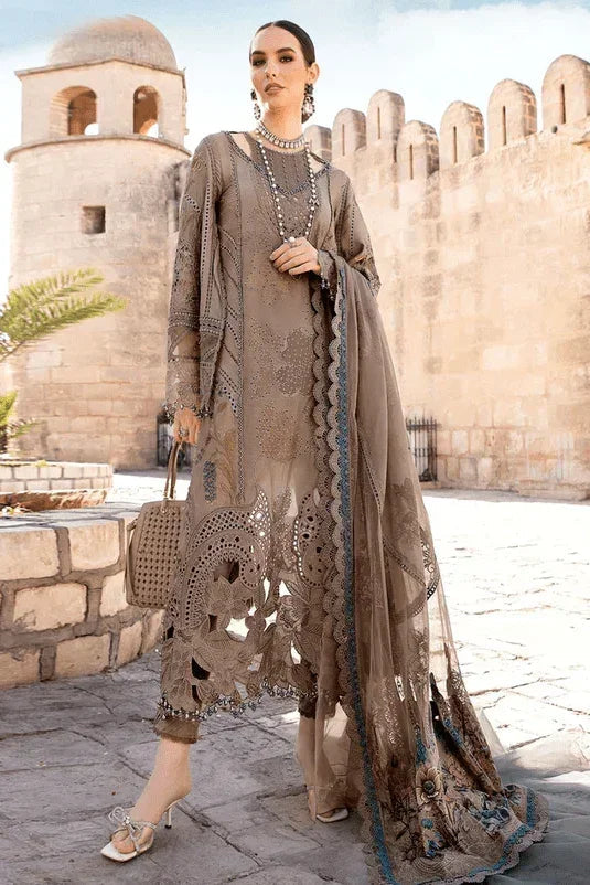 Maria.B Luxury Lawn Embroidred 3 Pc Collection Unstitched 7 B - 3 Pieces Lawn - Zainabjees