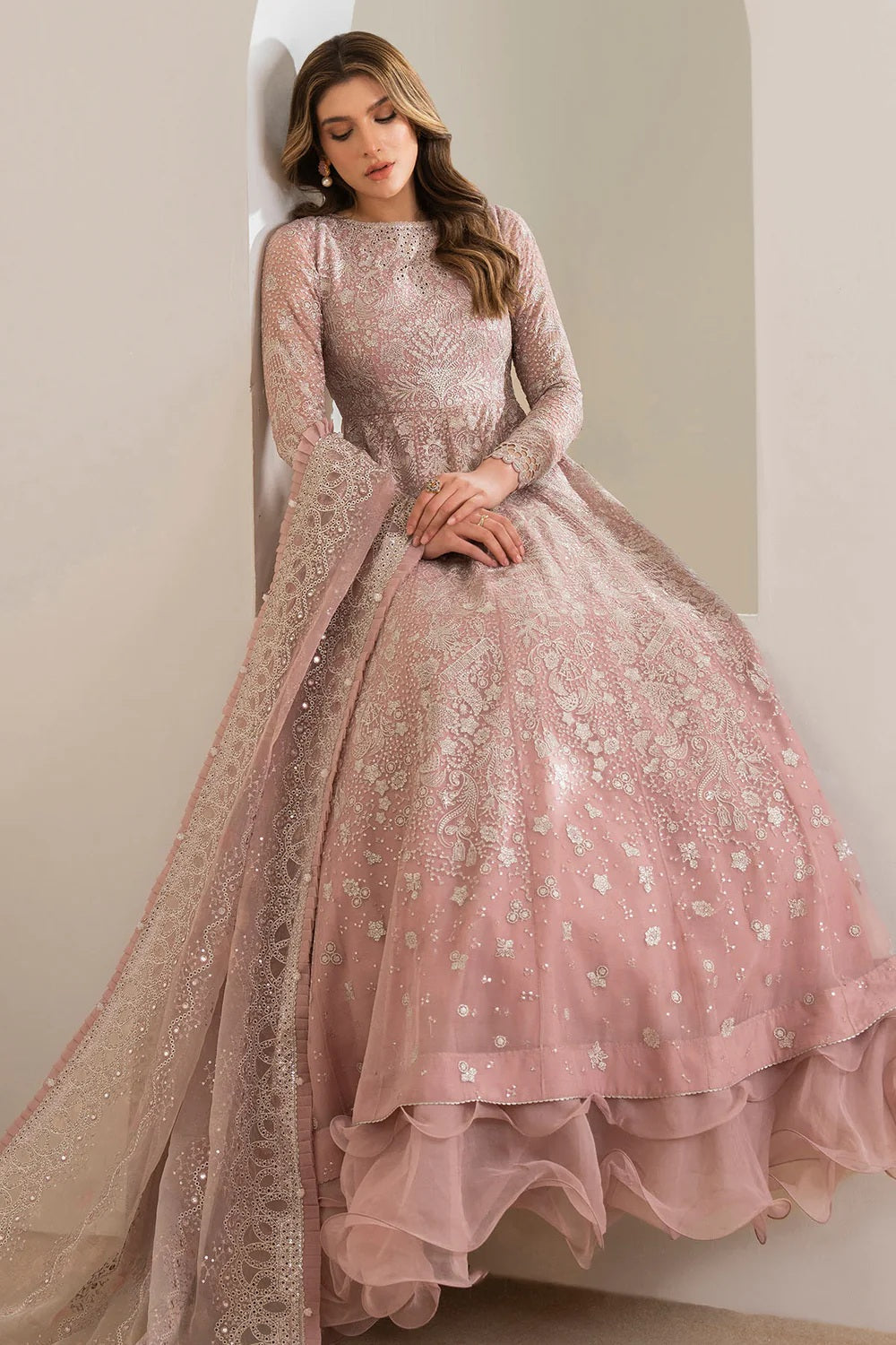 Jazmin Wedding Formal Net Embroidered Unstitched 3Pc Suit UC-3024