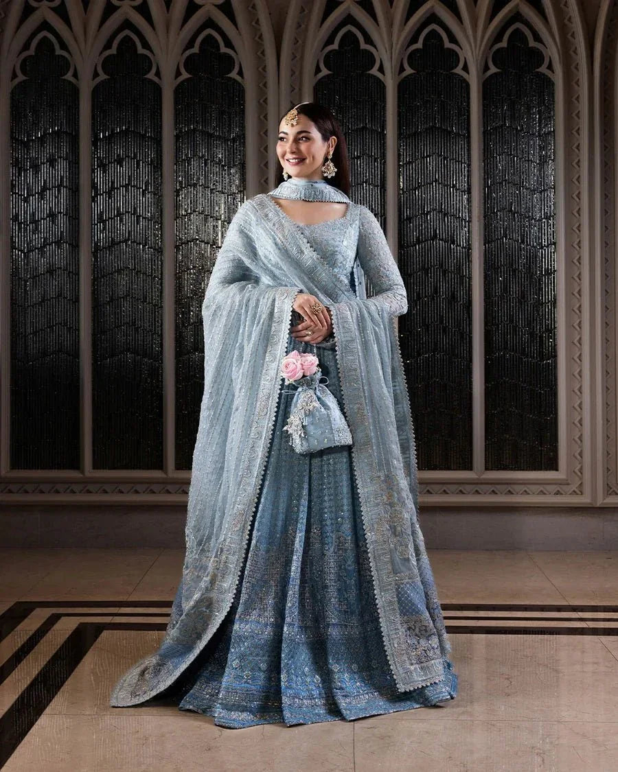 Faiza Saqlain Wedding Festive Net Embroidered Unstitched 3 Piece Miyah - 3 Pieces Net Embroidered - Zainabjees