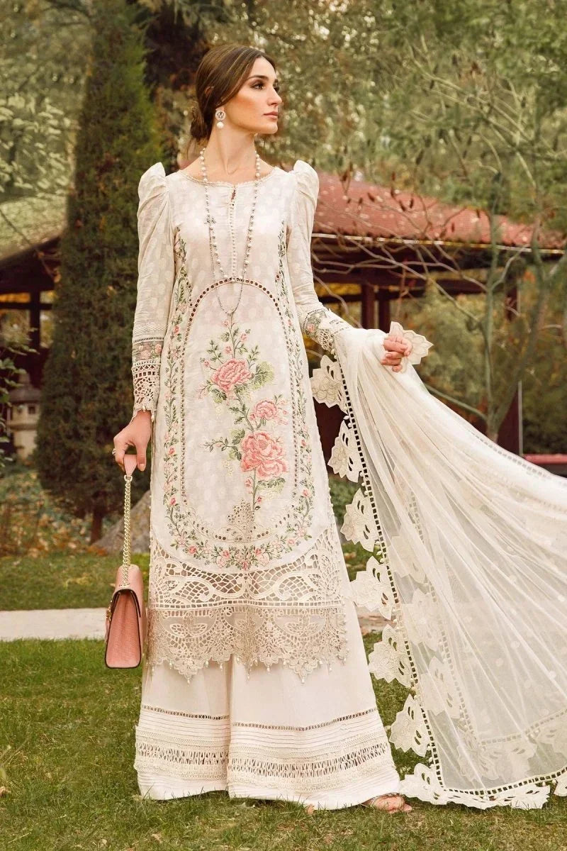 Maria.B Lawn Embroidered Unstitched 3 Piece D - 2302 - A - 3 Pieces Lawn - Zainabjees