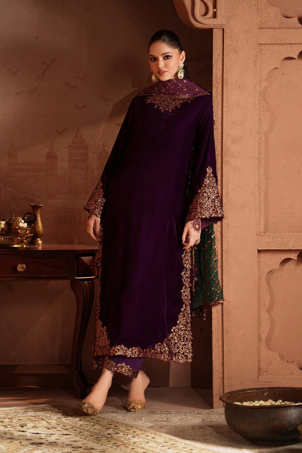 Iznik - Luxury Velvet Embroidered 3 Piece Unstitched - IV-57
