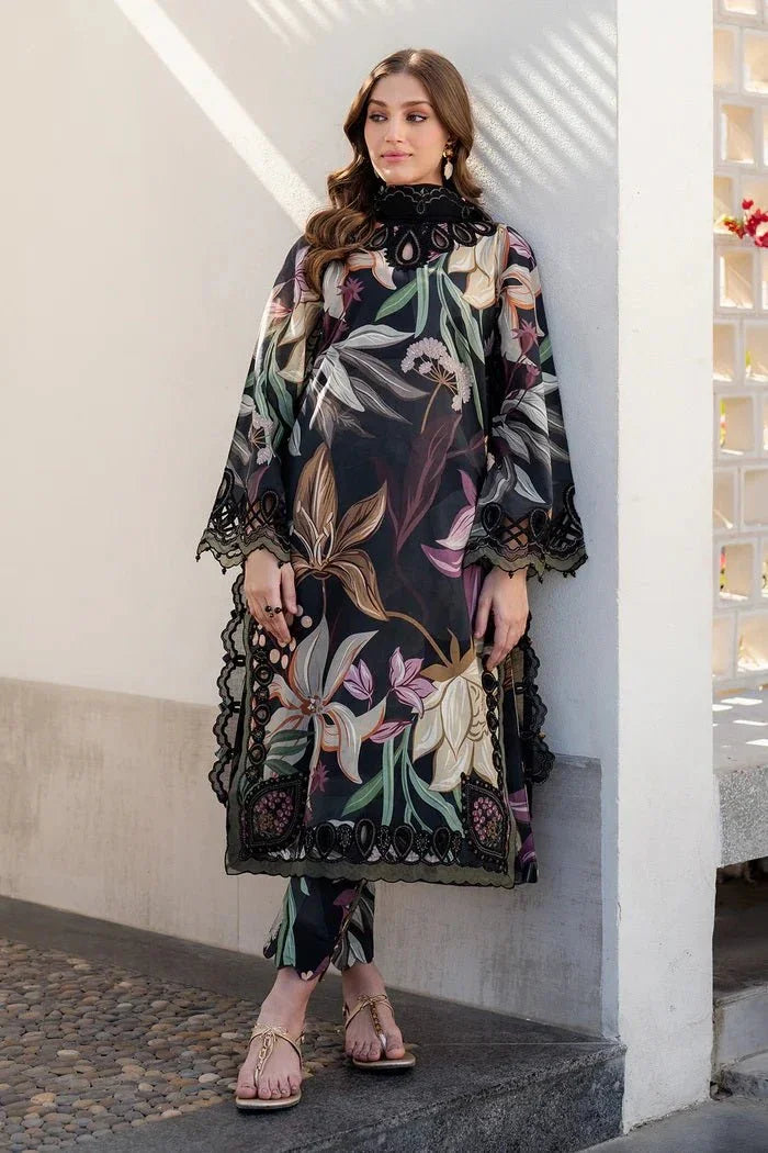 Baroque Luxury Lawn Embroidered 3 Piece Unstitched SF - 4090 - 3 Pieces Lawn - Zainabjees