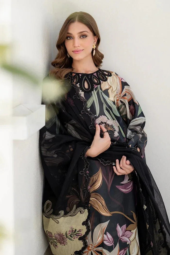 Baroque Luxury Lawn Embroidered 3 Piece Unstitched SF - 4090 - 3 Pieces Lawn - Zainabjees