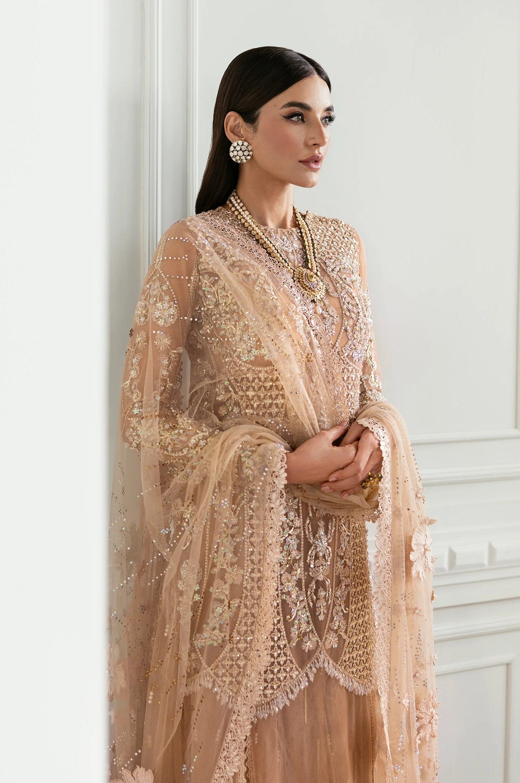 Crimson X Saira Shakira Star Dust - Net Embroidered 3 Piece Unstitched