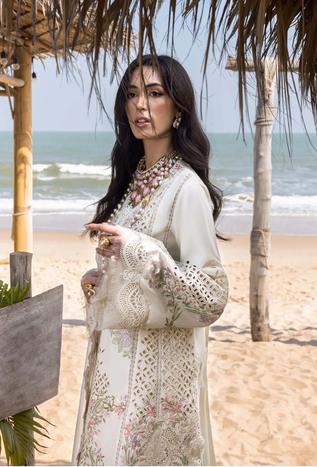 Saira Shakira Luxury Lawn Embroidered 3 Piece Unstitched Suit Dahlia - A