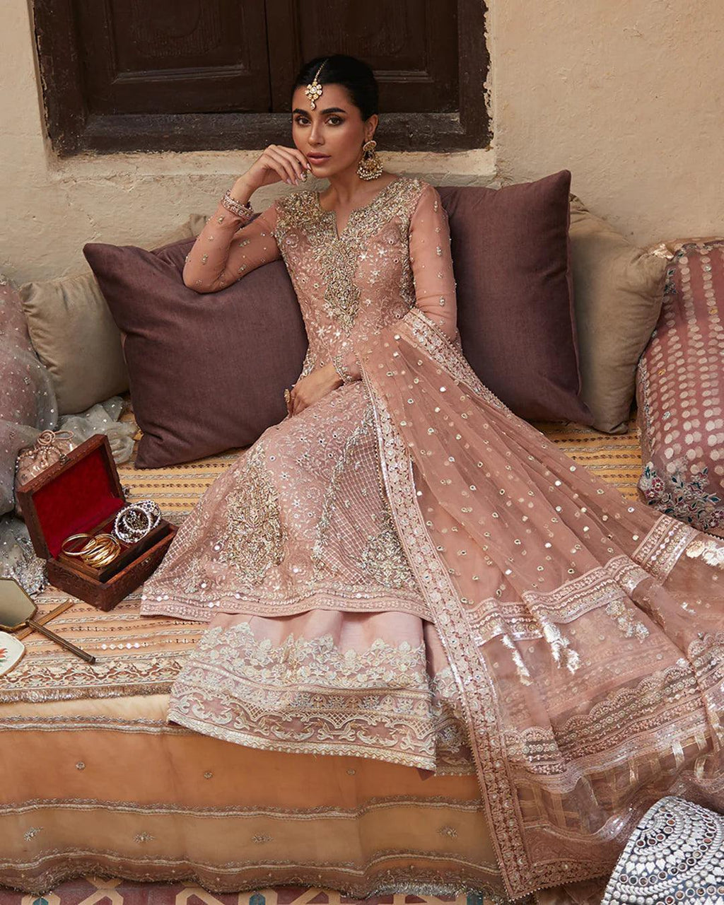 Faiza Saqlain Formals - Zeena Pure Chiffon Embroidered 3 Pieces Unstitched - 3 Pieces Organza - Zainabjees